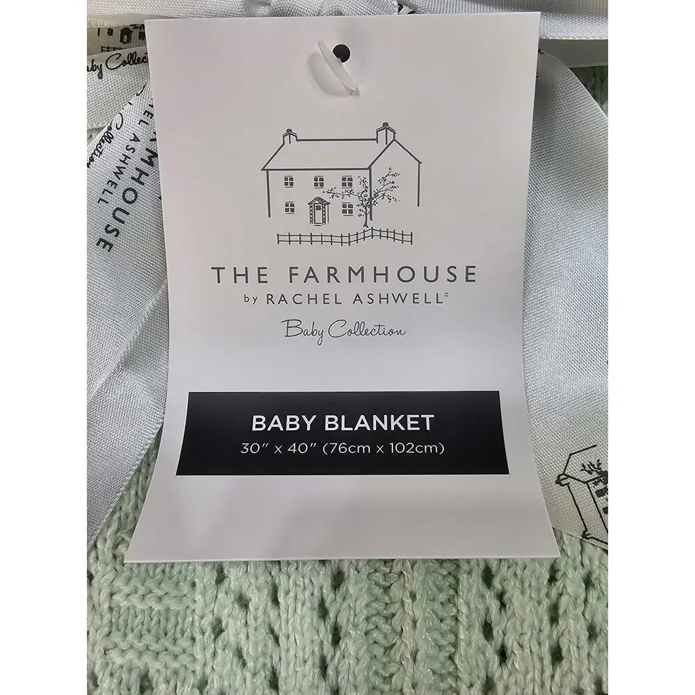 Rachel Ashwell The Farmhouse Knit Baby Blanket Green
